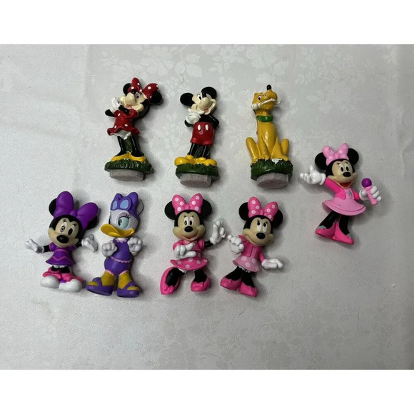 Lot Of 8 Disney Miniature Garden Figurines Mickey Mouse Minnie Daisy Pluto - Picture 3 of 3